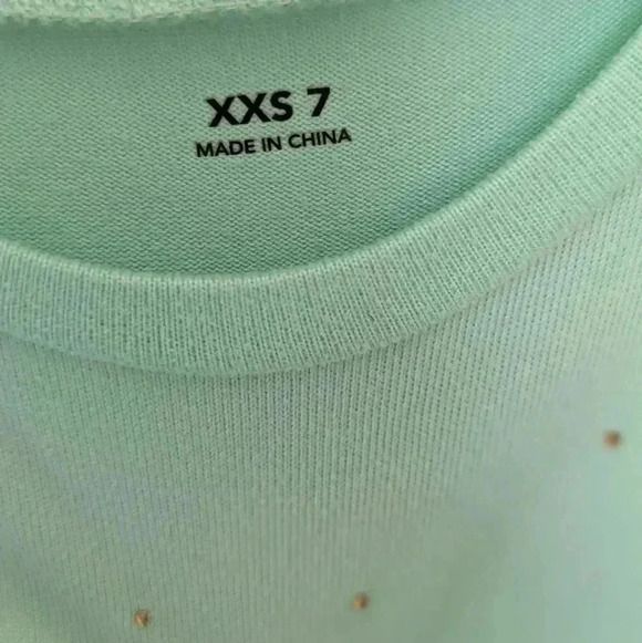 Girls Puff Long Sleeve Jeweled Tee Mint green size 7 from Evsive. 3/$15 - Picture 3 of 8